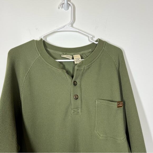 LL Bean BeanBuilt Waffle Henley Size XL Men’s - Picture 3 of 8
